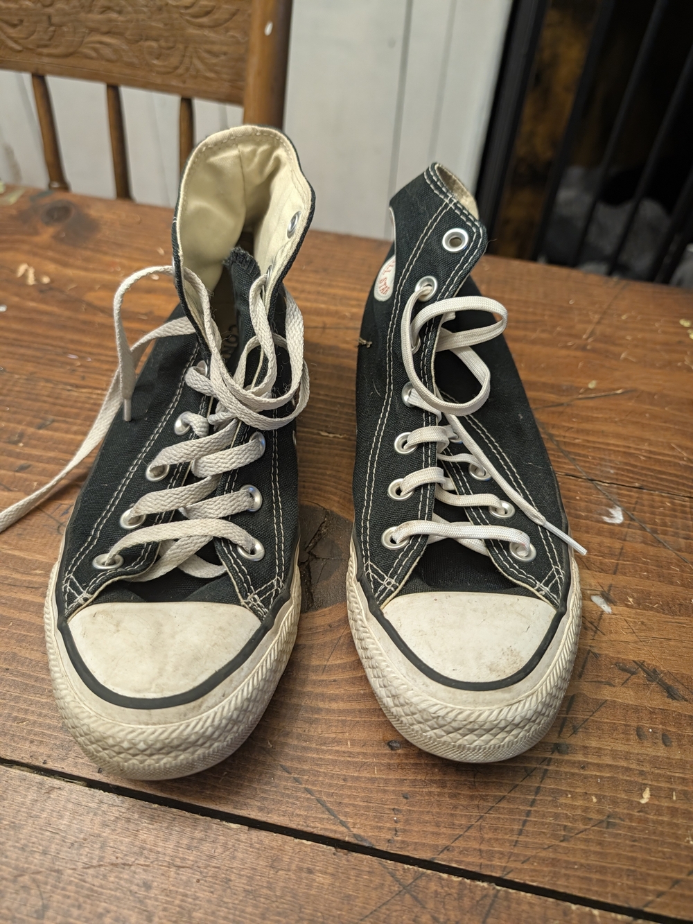 Converse Black High-Top Canvas Sneakers with White Accents